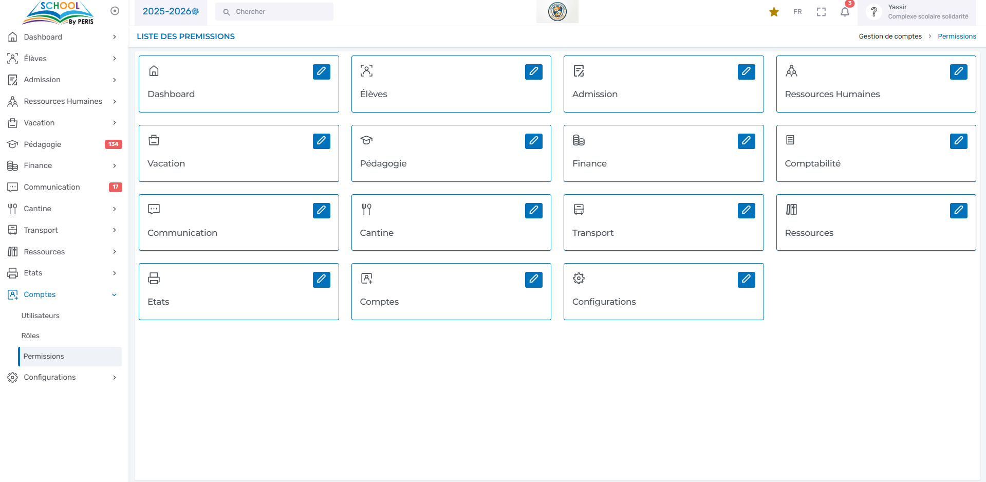 Comptes et Permissions